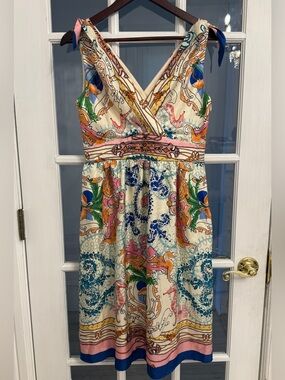 ANTHROPOLOGIE Collette Dinnigan Women’s Acionna Silk Seahorse Dress Size 8